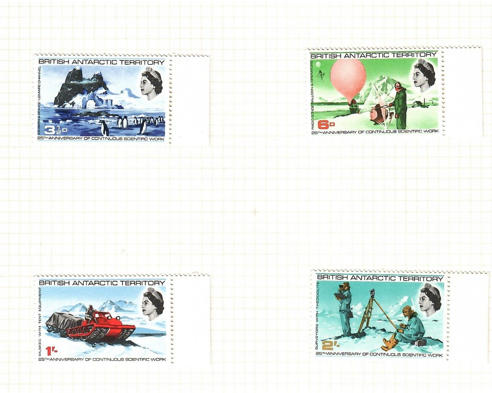 British Antarctic Territory 1969  25th Anniv. continuous research mint