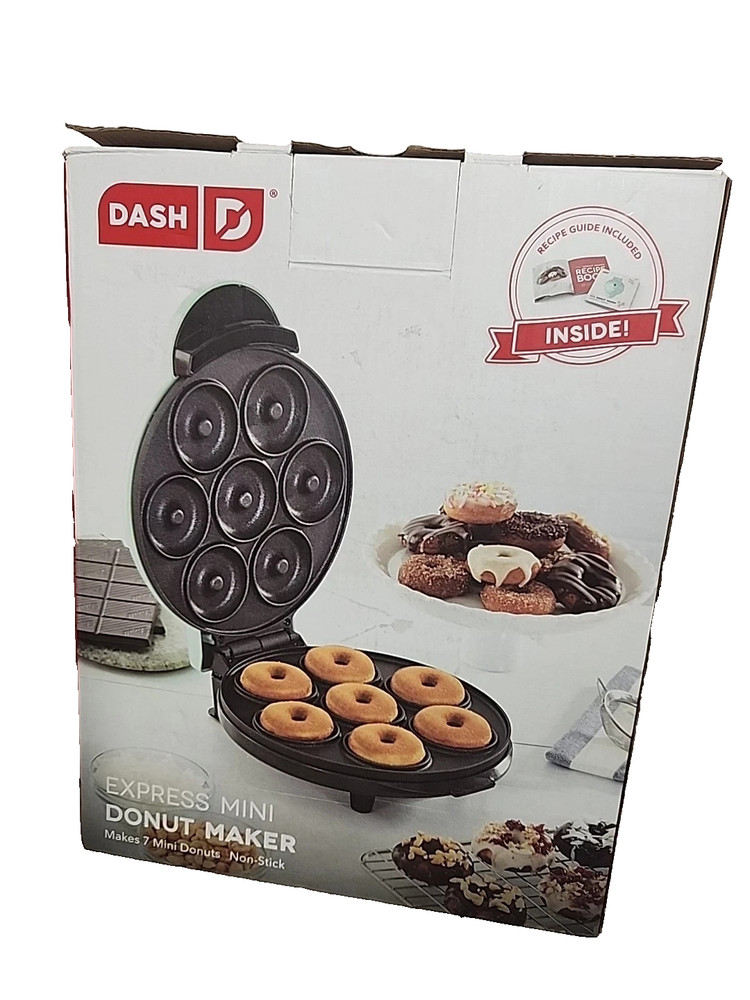 NEW - DASH Mini Donut Maker Machine w/ Non-stick Surface, Makes 7 Doughnuts Aqua