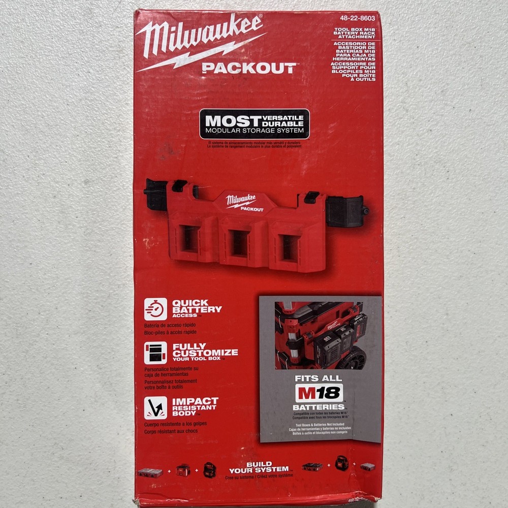 Milwaukee Packout Tool Box M18 Battery Rack Attachment