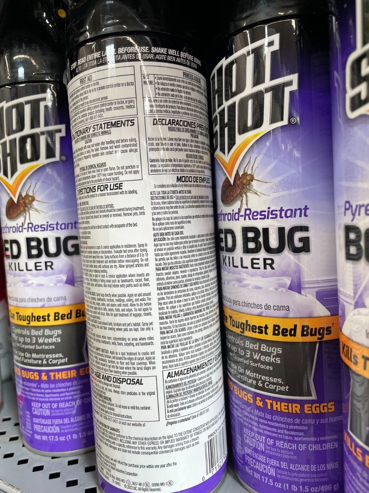 3 Pack Hot Shot Bed Bug Killer Spray 17.5 oz Pyrethroid-Resistant Indoor Flea Ti