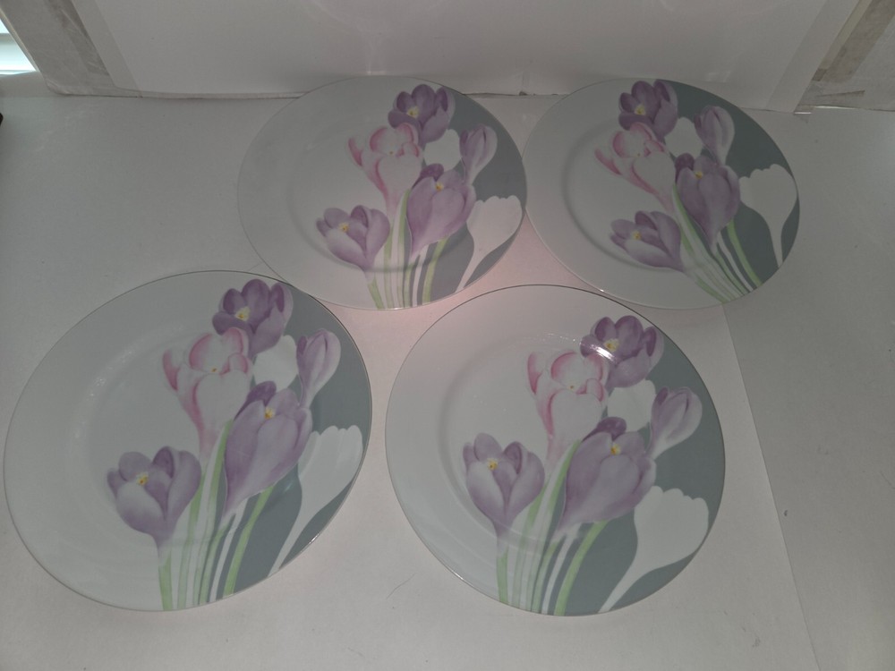 Set of4  Mikasa Spring Crocus Dinner Plates LAB02 10 5/8"