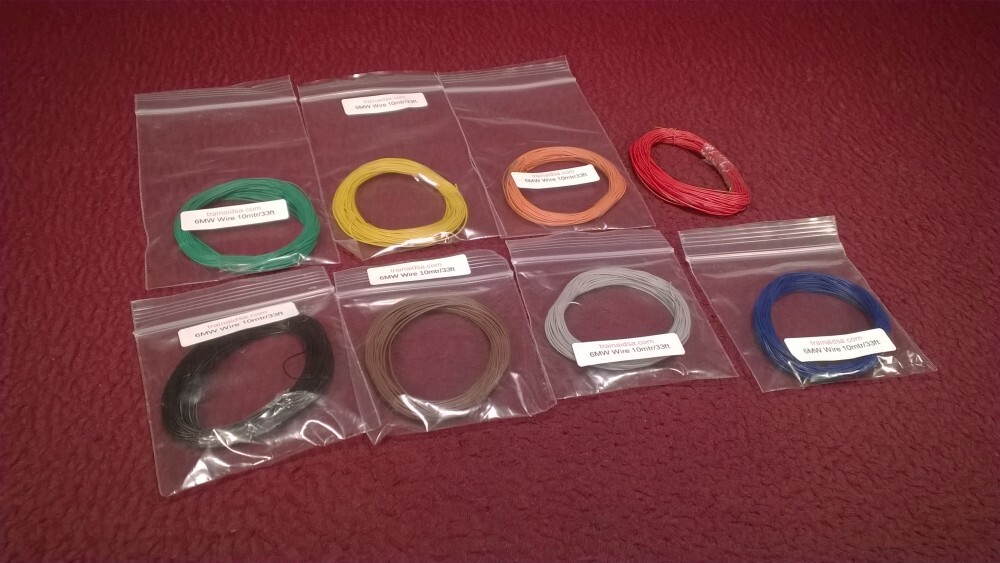 #2 DCC DECODER STRANDED 6MW (32g) HOOK-UP WIRE - 8 COLOR PACK - 10mtr/33ft EACH