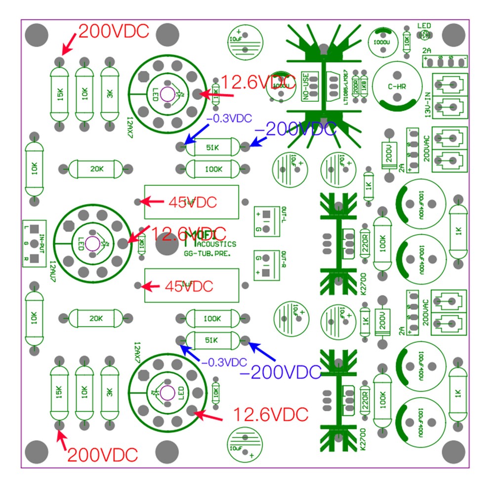 1pc Ground Grid-Tube Pre-Amplifie PCB Board