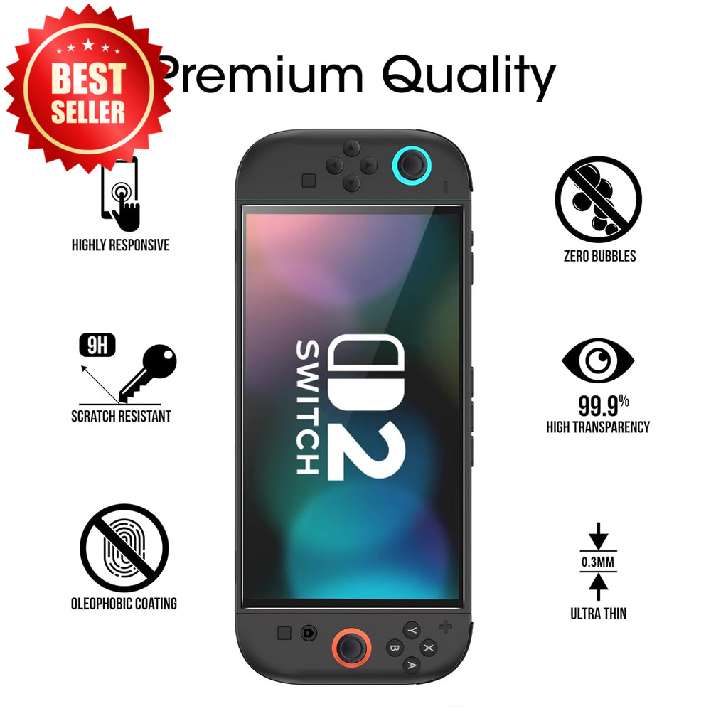 Auto-Alignment Nintendo Switch 2 Screen Protector 7.9", 2-Pack, Anti-Scratch