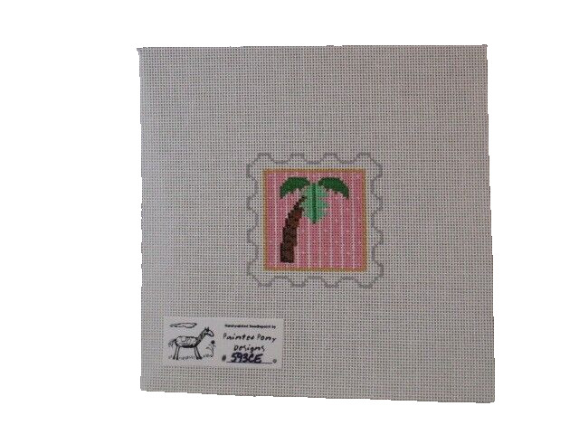 Painted Pony Designs Palm Tree  #593CE  Handpainted 18 Count