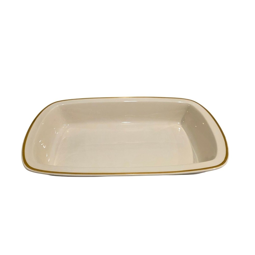 LENOX Eternal Bakeware Ivory Gold Trim Rectangular Bake Roasting Dish