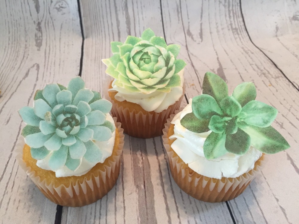 Succulent Edible Wafer Accents