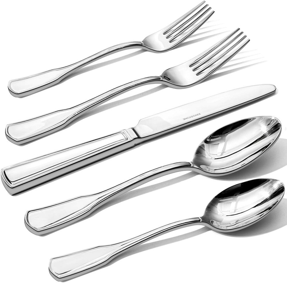 20-Piece Silverware Set, 18/10 Stainless Steel Flatware Set for 4, Tableware ...