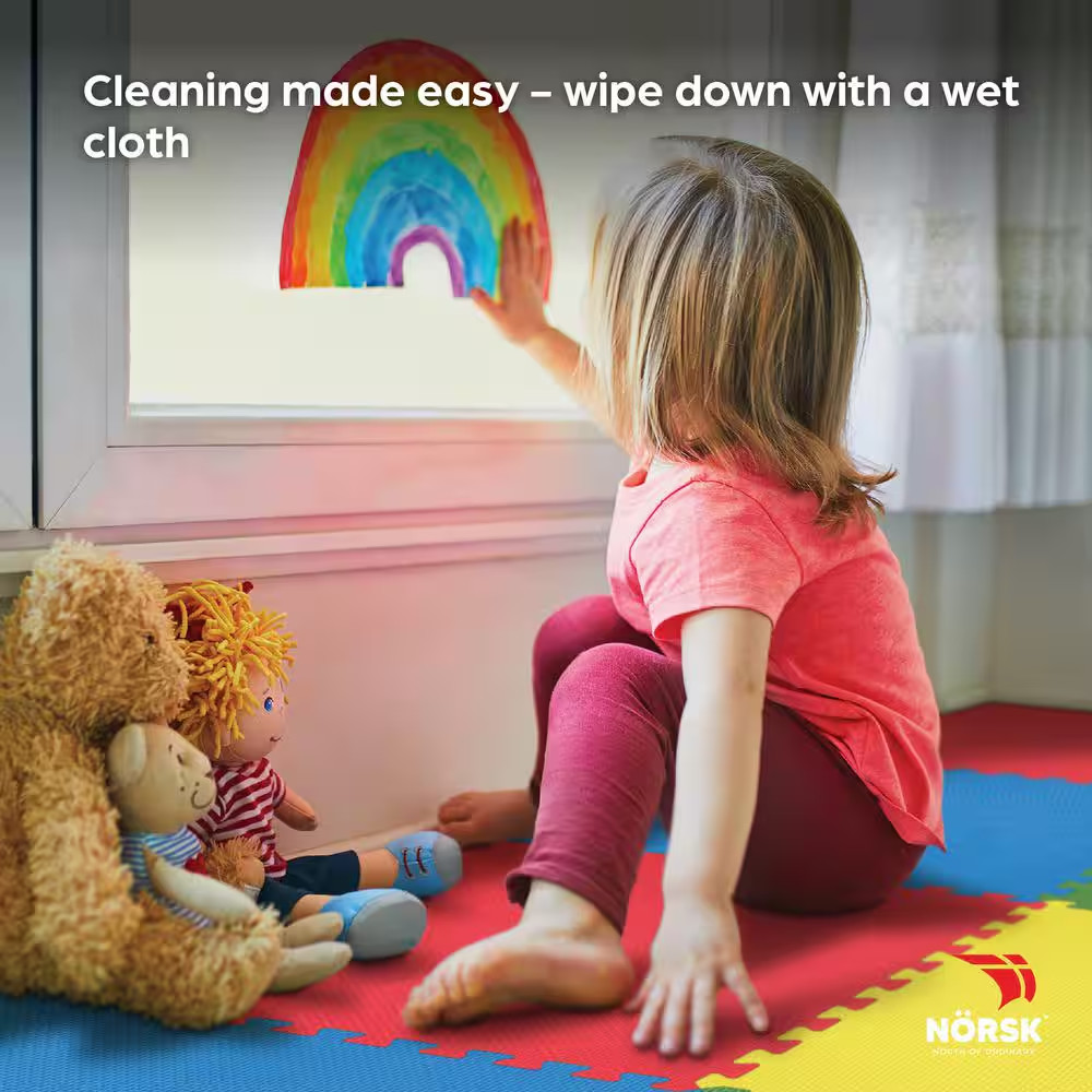 Multi-Purpose 24 In. X 24 In. Interlocking Multi-Color Foam Flooring Recyclamat