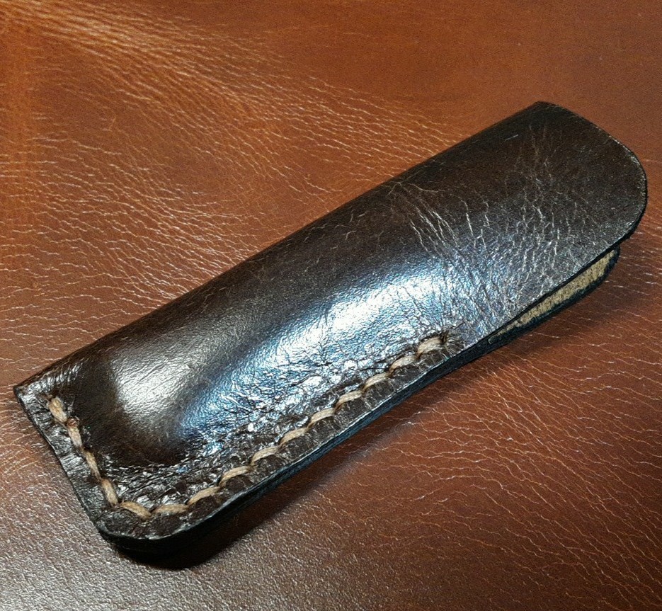 Leather Folding Knife Slip fits Buck 55 Beautiful Pull-up Leather Sheath Only