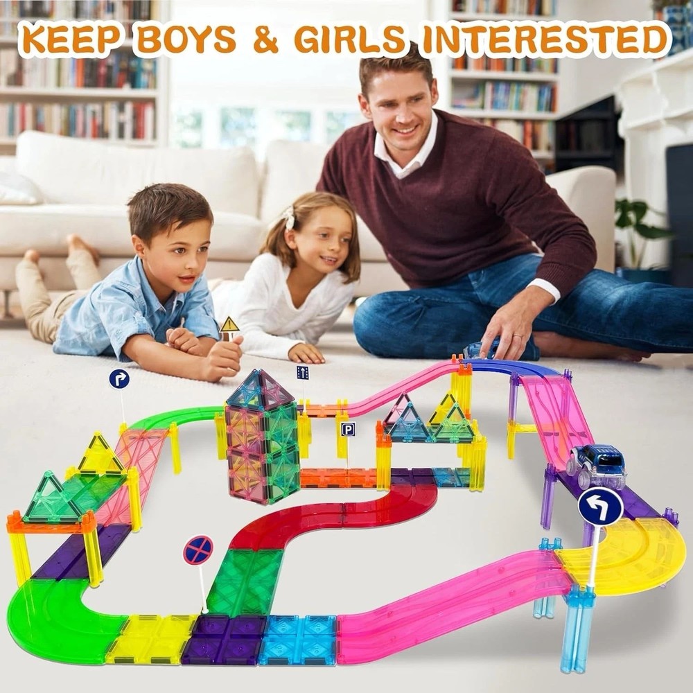 Magnetic Traffic Fantasy, Crazy 3D Brain Development Magic Construction Blocks