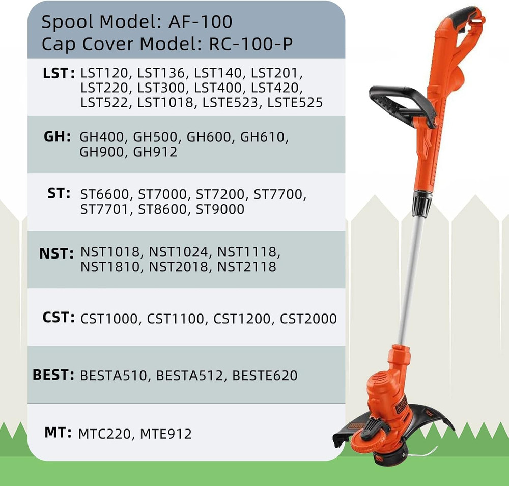 Weed Eater String Compatible with Black+Decker, AF-100 0.065" Weed Wacker String