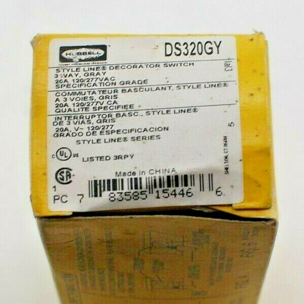 Hubbell DS320GY 3-Way Decora Switch