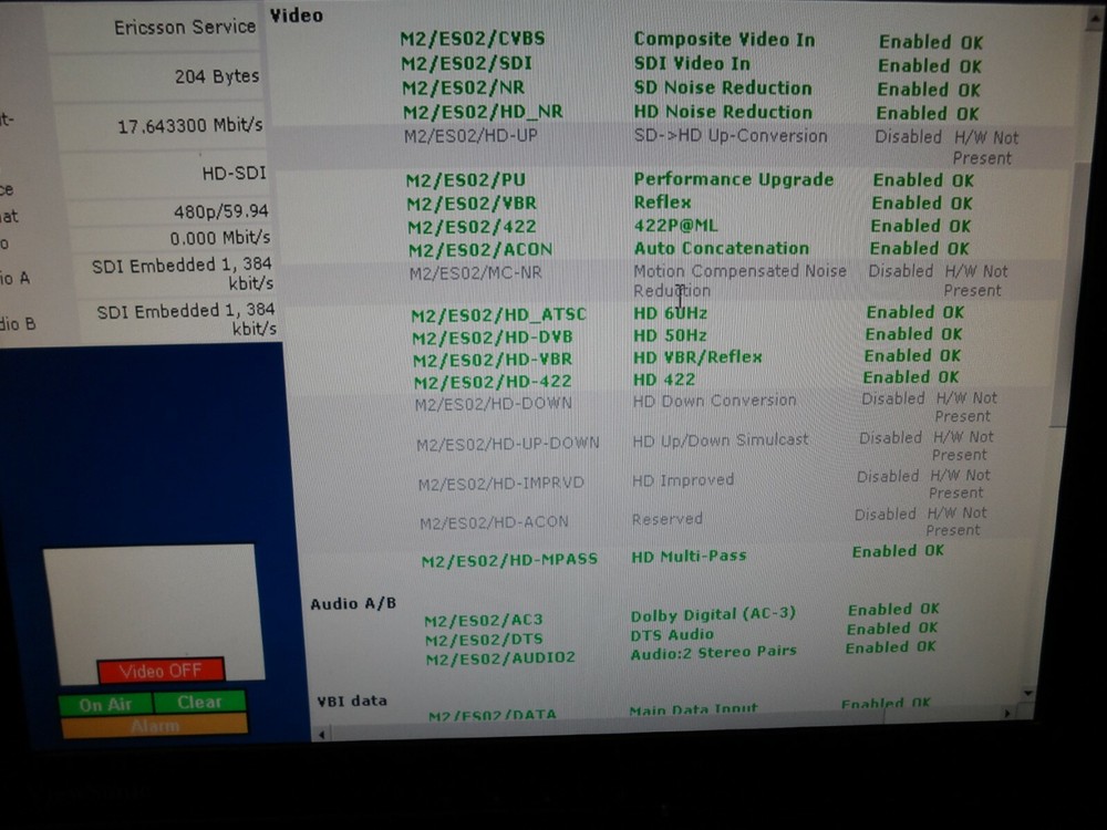 Ericsson Tandberg E5788 E5784 Voyager MPEG-2 SAT MOD DSNG AllLicenseEnable