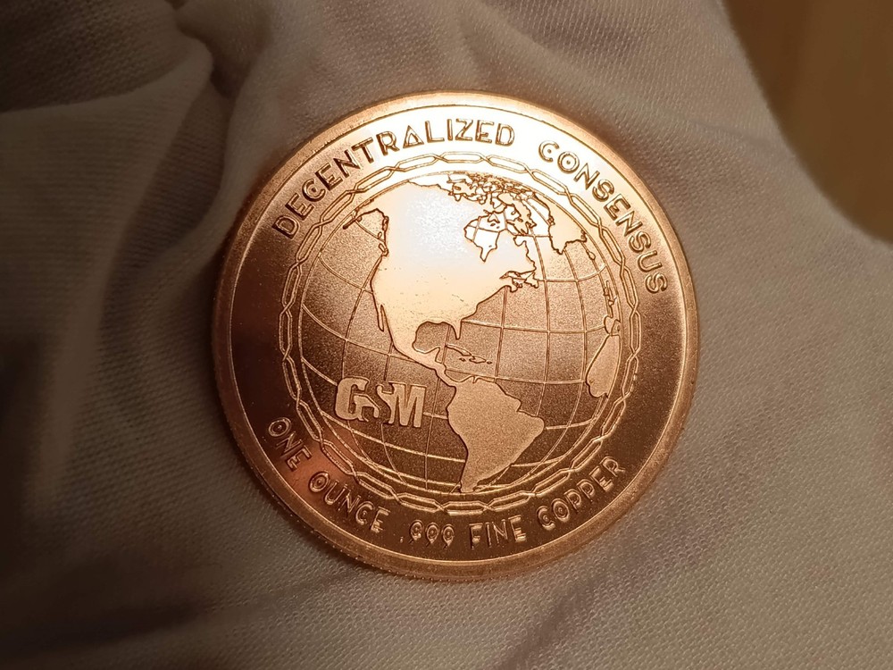 1 Oz. Solid .999 Fine Copper Round - Bitcoin - Golden State Mint