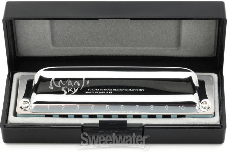 Suzuki M-20s Manji Sky 10-hole Diatonic Harmonica - D Major