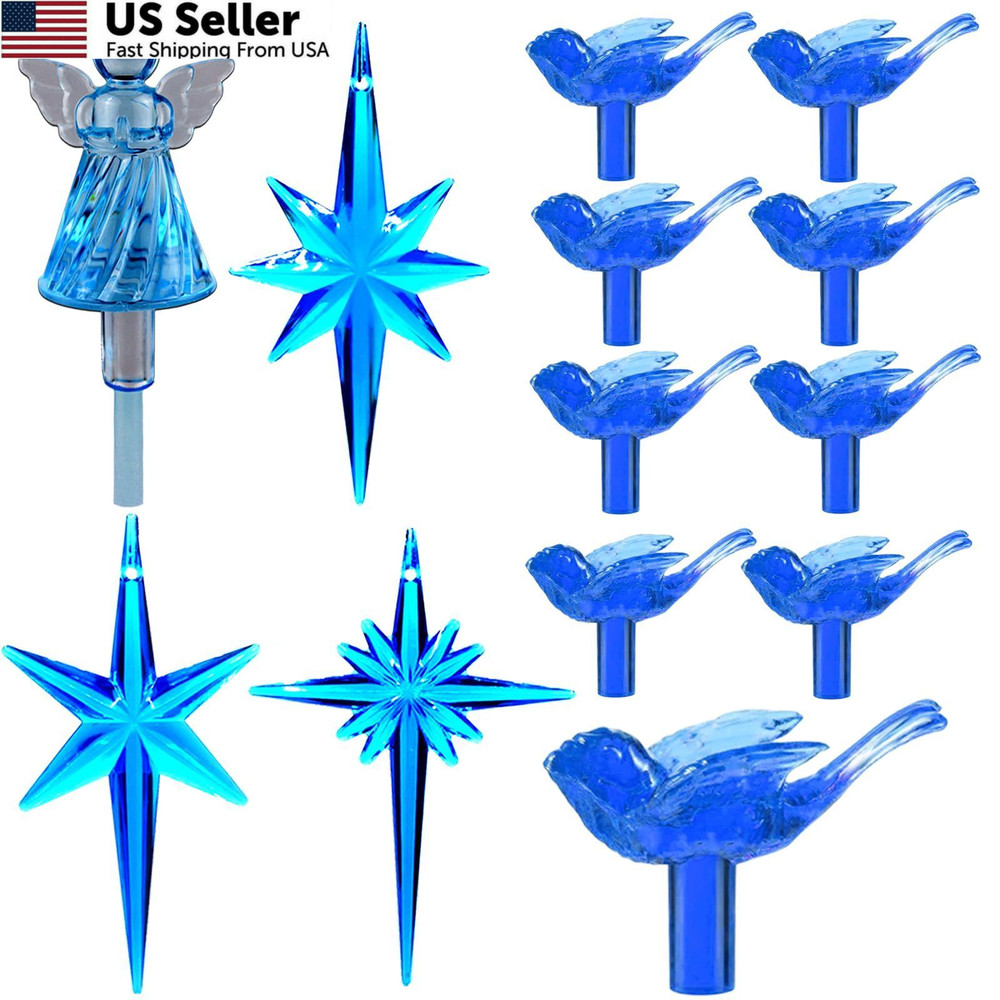 117Pcs Ceramic Christmas Tree Replacement Medium, Lucky 7 Series: Dark Blue