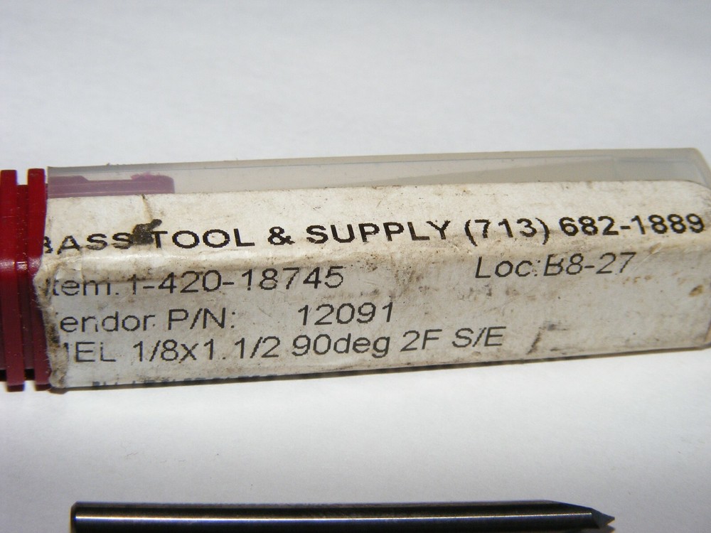 End Mill 1-420-18745 1/8 x 1-1/2 90deg 2F S/E (HOU)