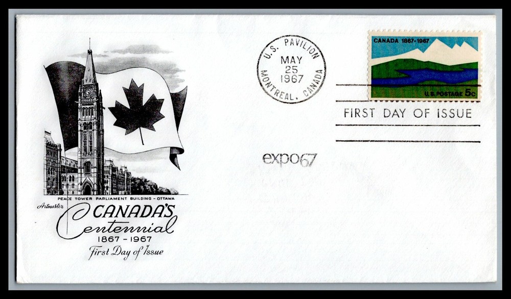 US FDC # 1324 5c Canada Confederation Artmaster 1967, 9g426