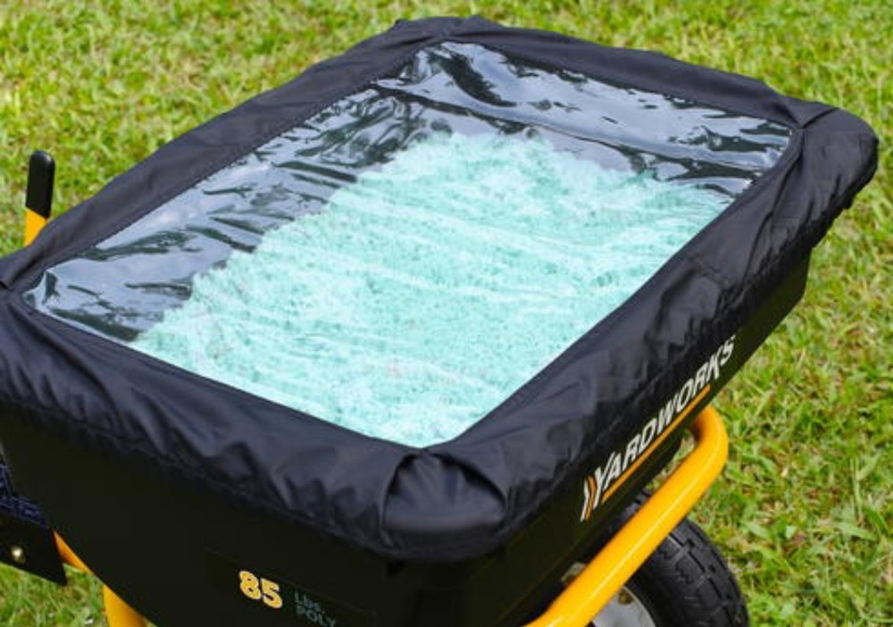 Large Tow Behind Broadcast Spreader Hopper Fertilizer Seed ATV Lawn Tractor Pull