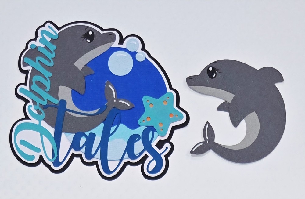 Dolphin Title Set. Scrapbook, Card Making Paper Piecing