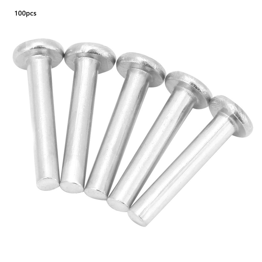 100pcs M2.5*16mm Flat Head Aluminum Rivets Countersunk Solid Rivets New