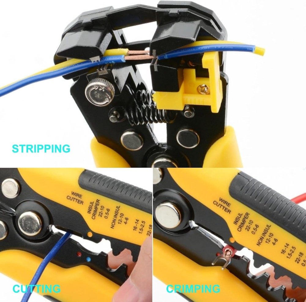 8" Self-Adjusting Insulation Wire Stripper cutter crimper Terminal Tool Pliers