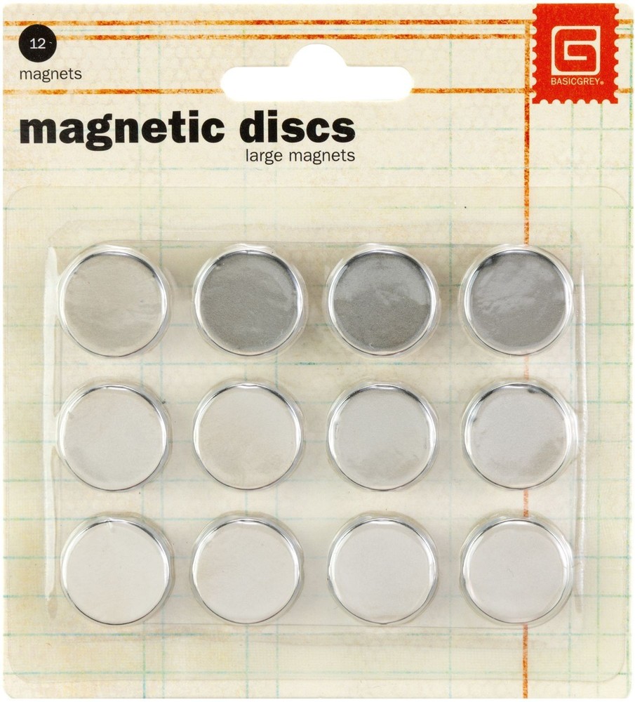 BasicGrey MET-522 Magnetic Discs/small magnets for crafting/presentations/.625”