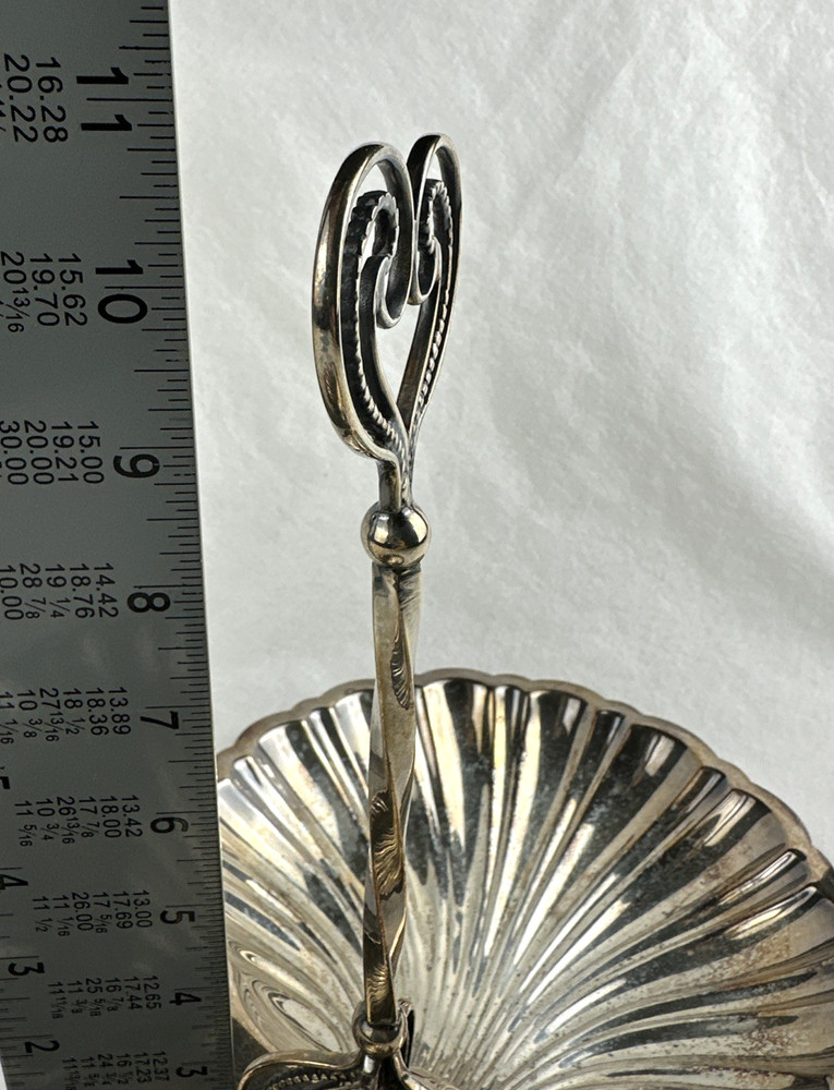 VTG Large Double Shell Serving Dish w/Handle Silverplate Giovanni, Free Ship