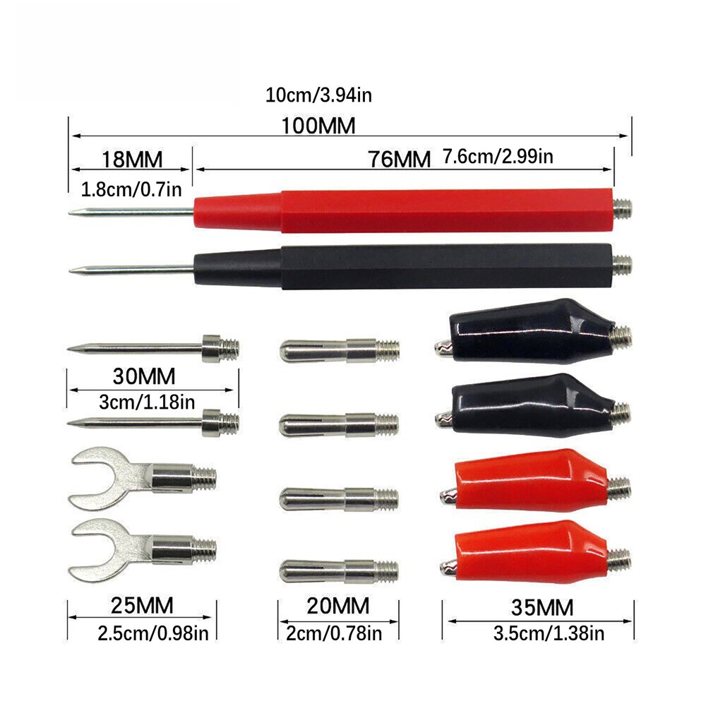 16Pcs Multifunction Digital Multimeter Probe Test Leads Accessory For Volt Meter