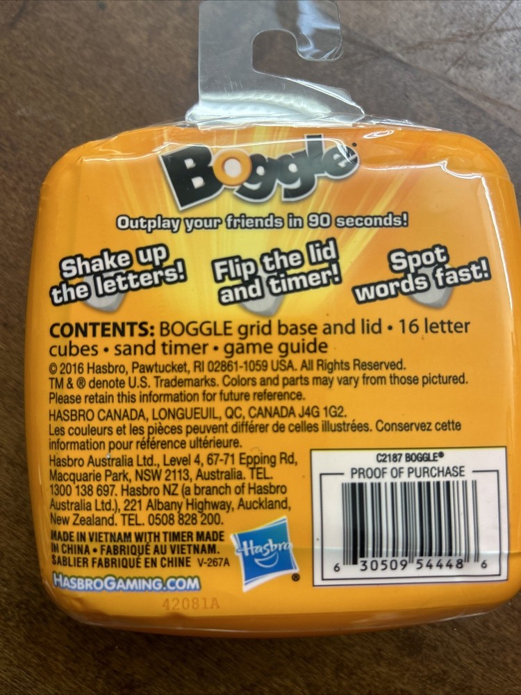 Hasbro Gaming Boggle Game. New