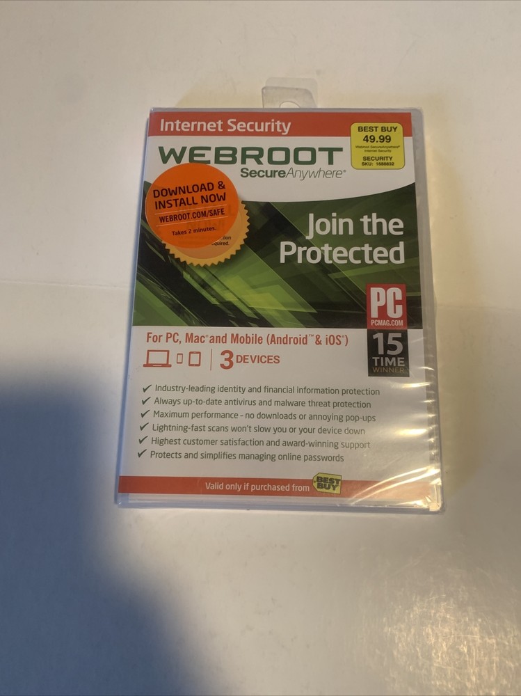 Webroot SecureAnywhere Internet Security - Full Version for Windows & Mac...