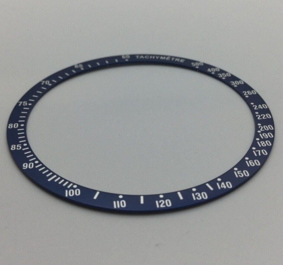 40.7MM BLUE/SILVER BEZEL INSERT FOR OMEGA TACHYMETRE SPEEDMASTER