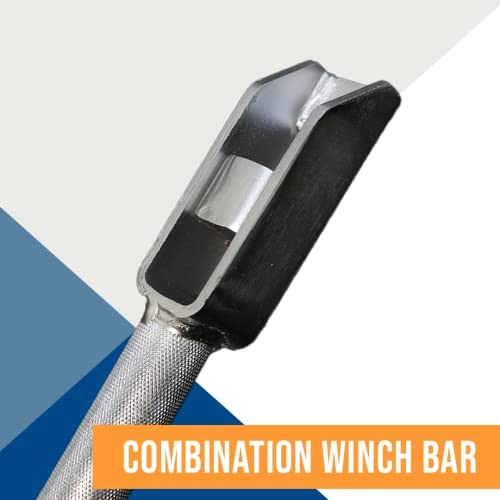 Chrome Combination Winch Bar with Rounded Head, Steel Bar Non-Slip Grip,