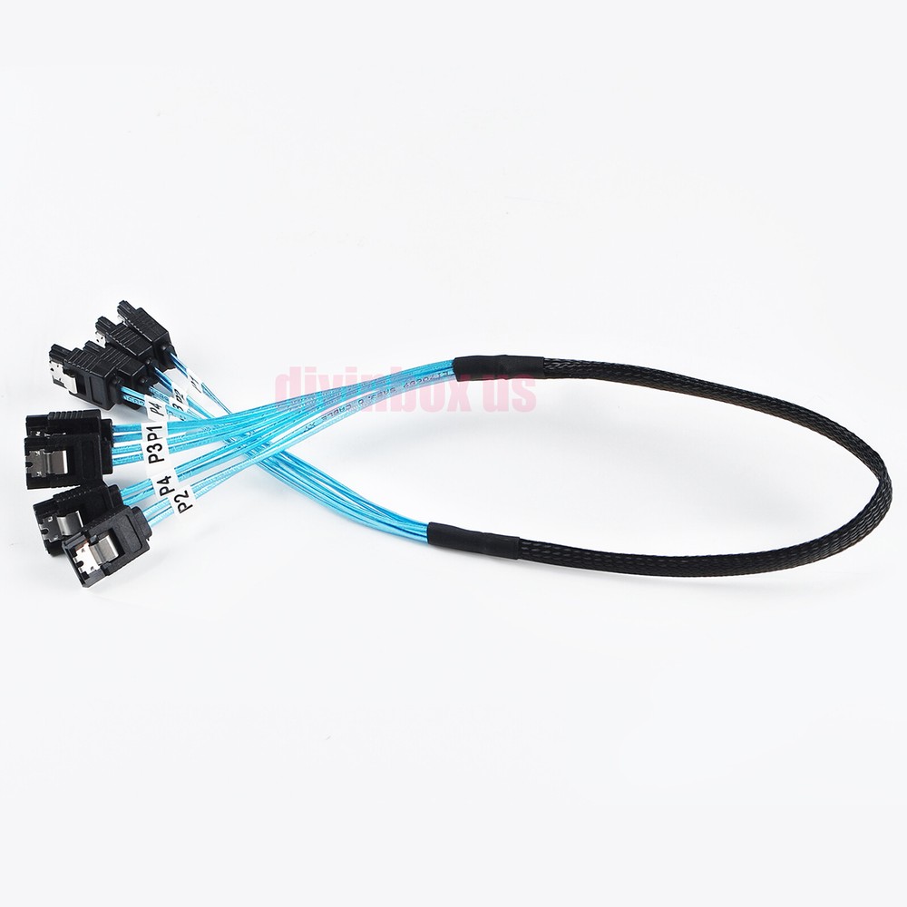 Internal SAS 4 SATA Host to 4 SATA 7pin Target Hard Disk 6Gbps Data Cable 50cm