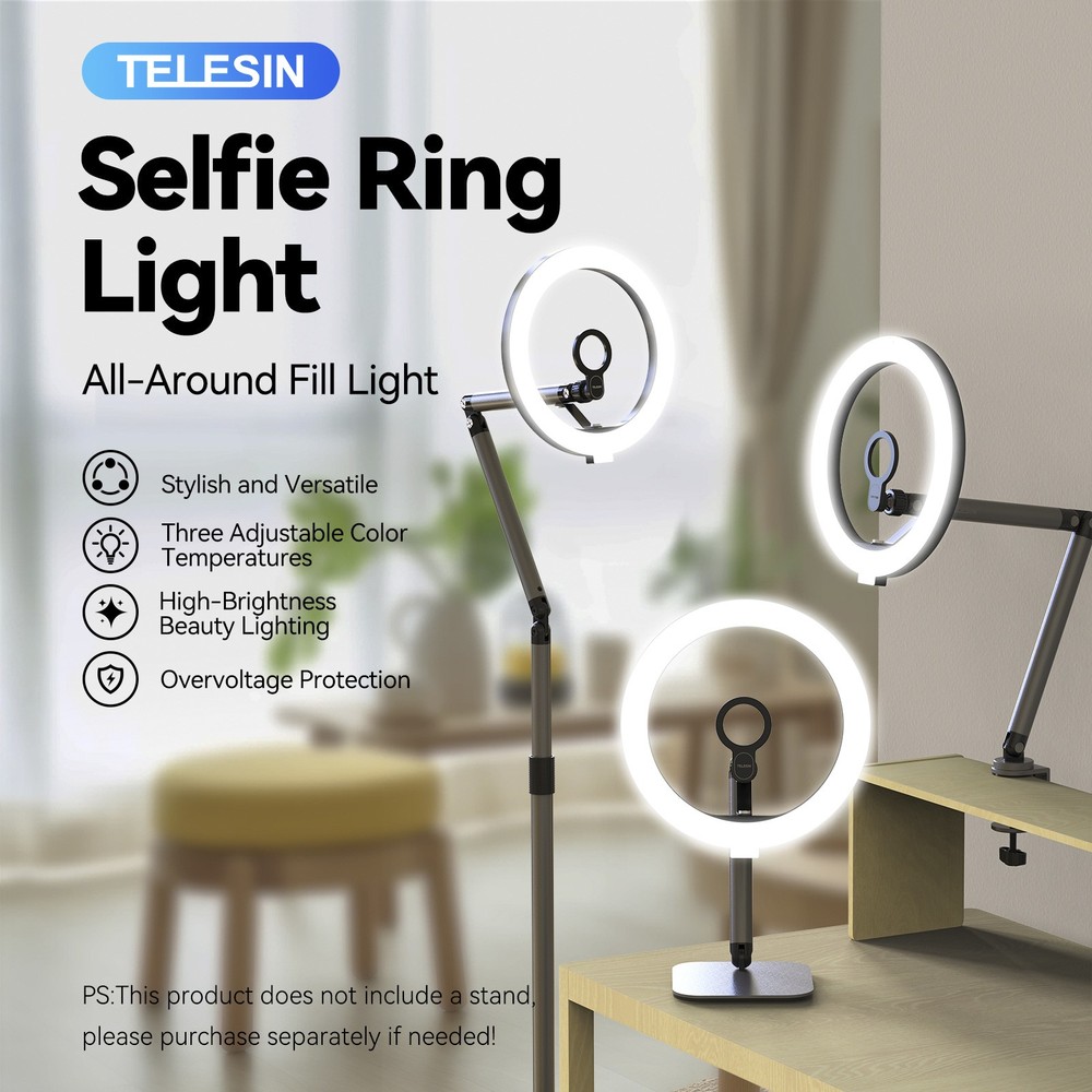 🚀Mobile Video Live Broadcast Bracket Ring Fill Light Beauty Desktop Fill Light