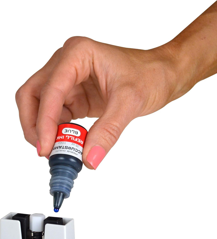 Accu-Stamp Ink Refill, Pre-Inked, Red & Blue