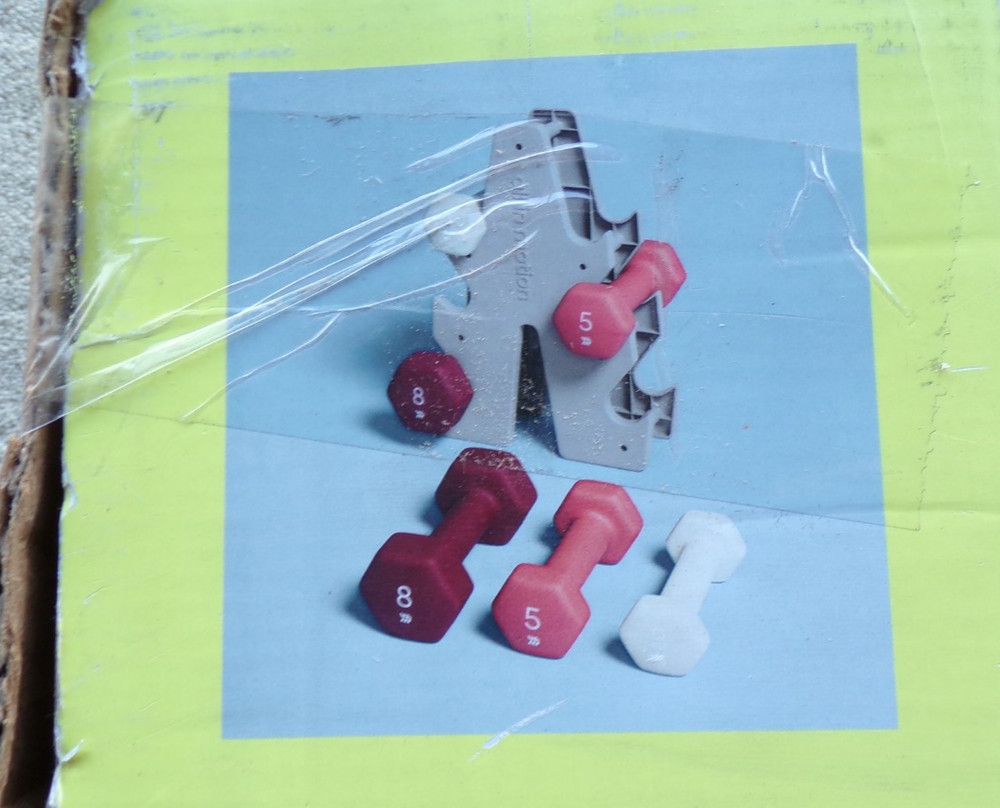 ALL IN MOTION BASIC WEIGHT SET IRON DUMBBELLS 3, 5, & 8 LB @hS