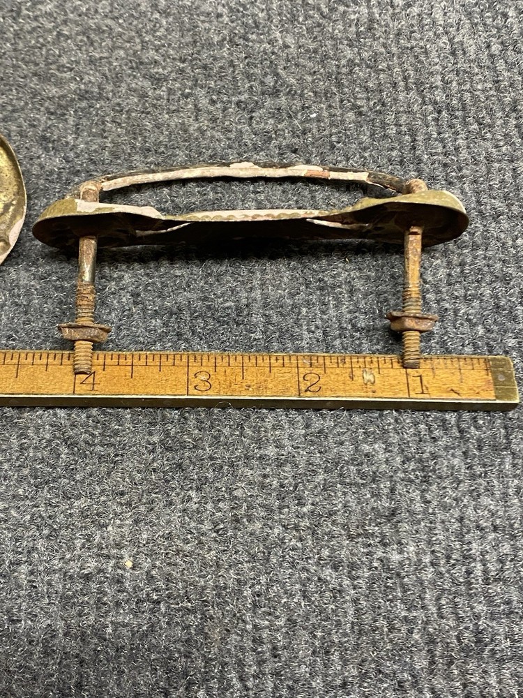 (3) Antique Brass Drawer Pulls 3” With Cast Iron Bails