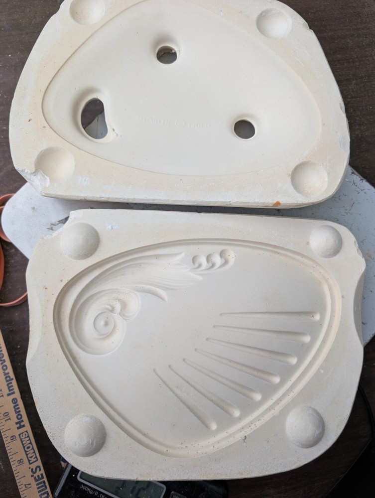 Large Tray Candy  Dish  Vintage Slip Casting Ceramic Mold