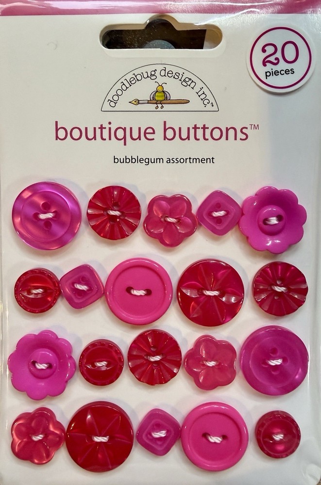 Doodlebug Boutique Buttons Bubblegum Assortment