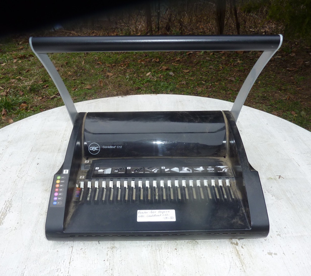 GBC CombBind C12 Plastic Spiral Binding Machine Office School Used Works