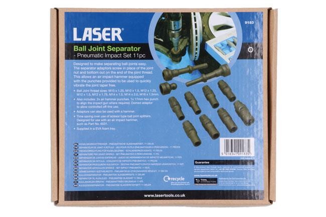 Laser Tools 9183 Ball Joint Separator - Pneumatic Impact Set 11pc