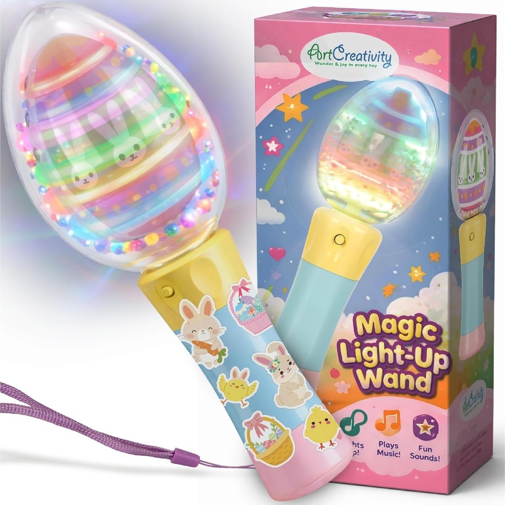 Easter Egg Magic Ball Wand -7.5" - Custom Egg-Shaped Top Light Up Magic Ball ...