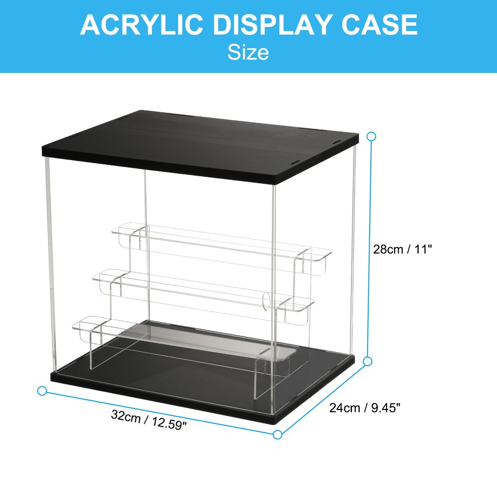 4 Tier Acrylic Display Case with LED Light Transparent Dustproof Showcase