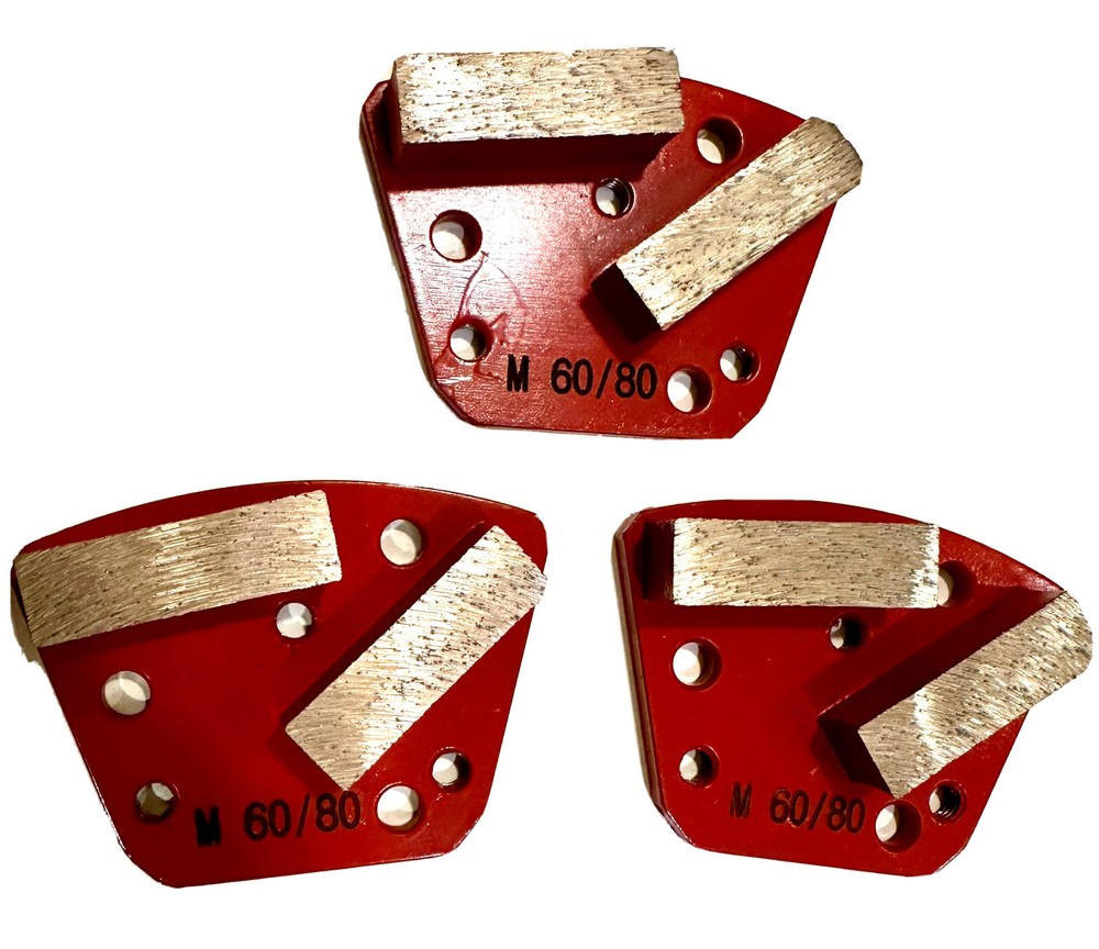 3-pack! Diamond Grinding Discs For Bolt-on Grinders Medium Surface 60/80 Grit