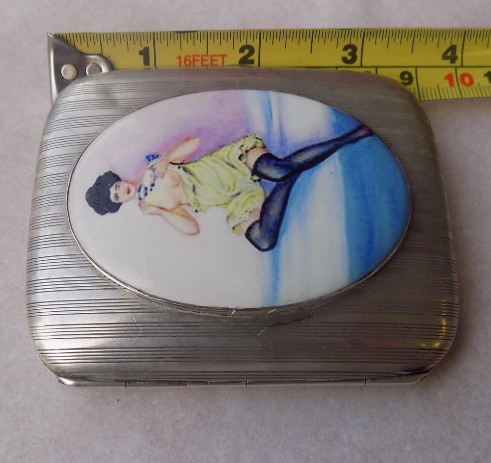 SILVER 800 AND ENAMEL CIGARETTE CASE