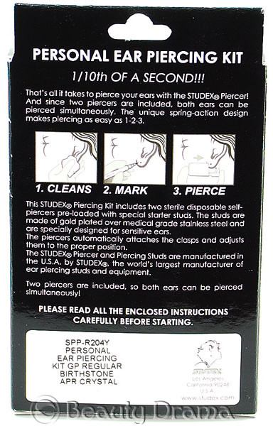 Studex Personal Ear Piercing Kit with Studs April Stone SPP-R204Y