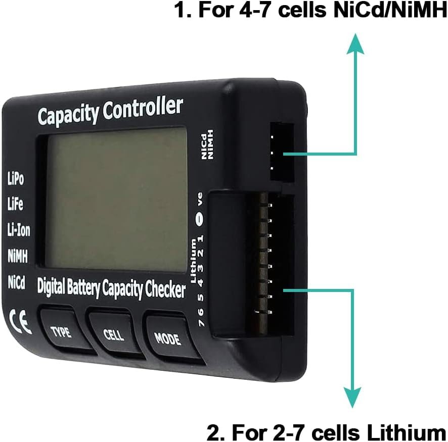 RC Cellmeter 7 Digital Battery Capacity Checker Controller Tester black