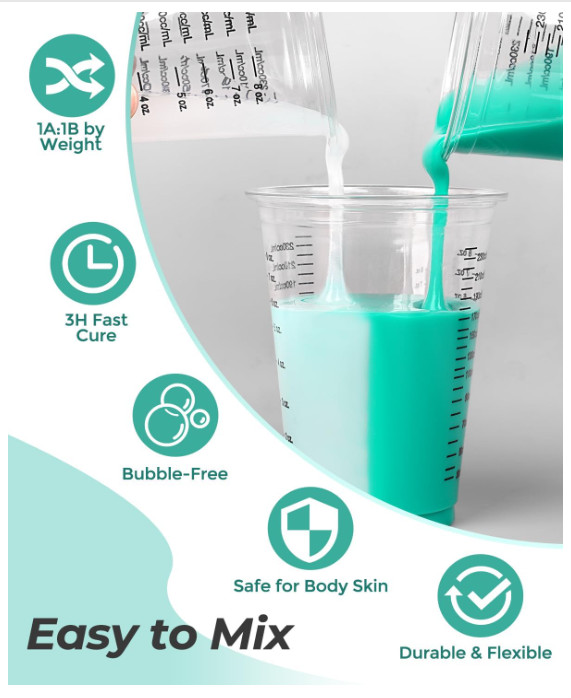Nicpro 74oz Silicone Mold Making Kit, Platinum Liquid Rubber for Maker, Jade and